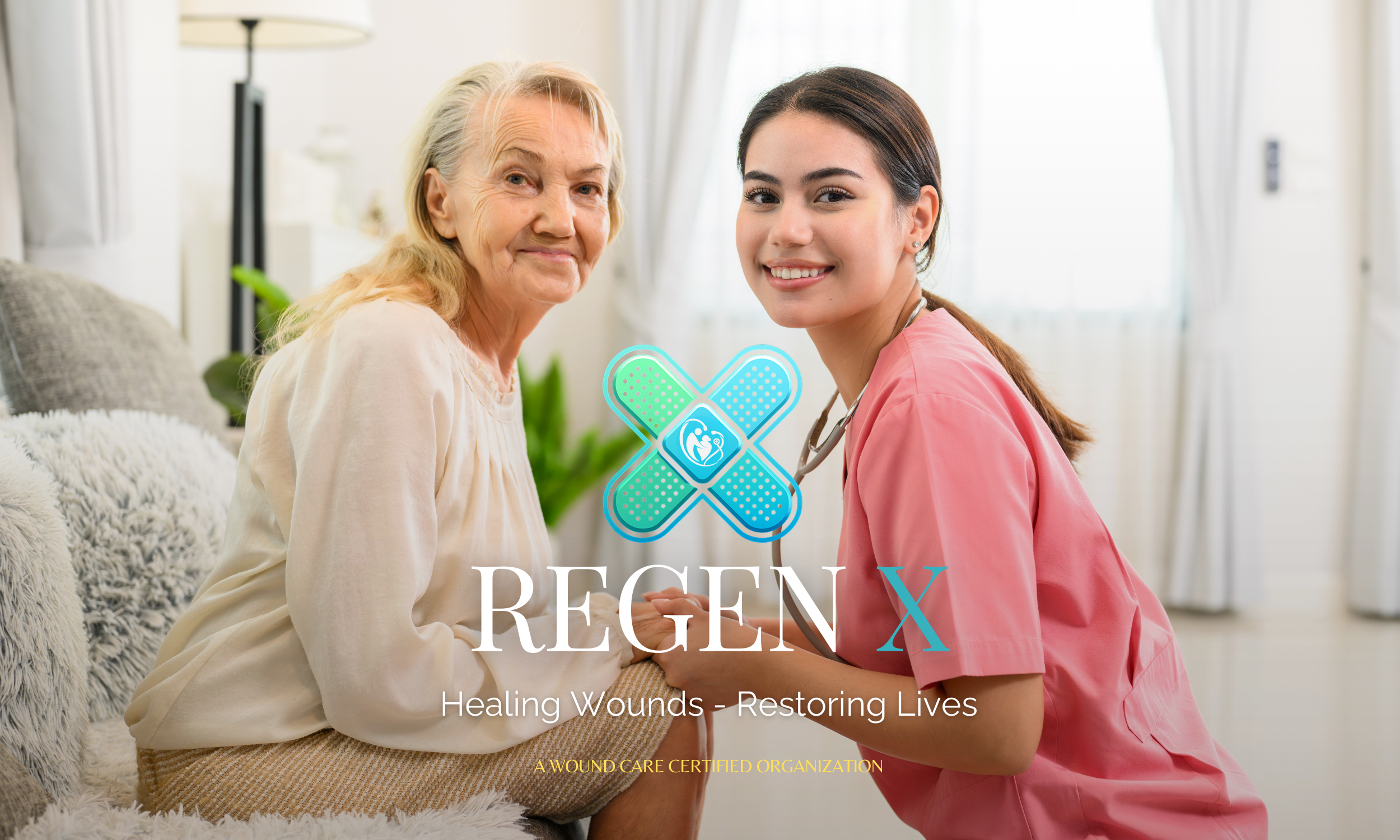 A clinician caring for a patient at home